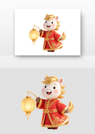 卡通马素材
