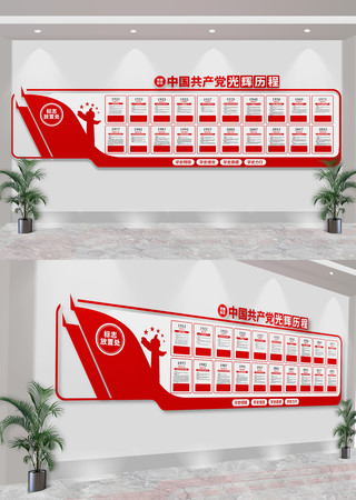 党的光辉历程党史党建文化墙 CDR