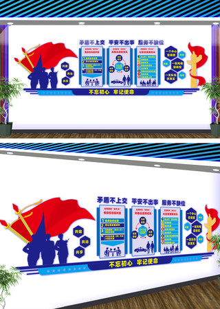警务平安创建文化墙 CDR