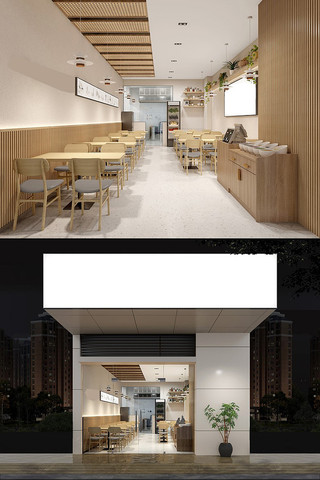 羊肉米线店CAD施工图和效果图 CAD