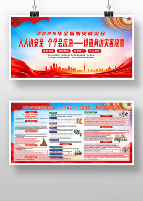 2025年全国防灾减灾日主题宣传栏展板