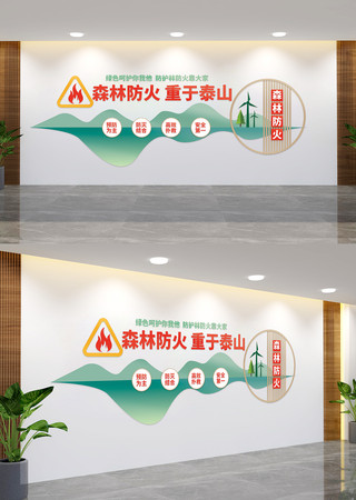 森林防火标语文化墙 AI