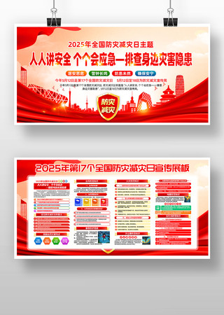 2025年全国防灾减灾日知识展板