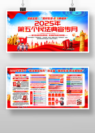 2025年第五个民法典宣传月宣传展板 PSD