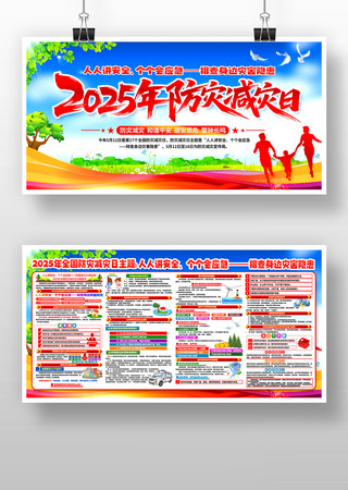 2025年全国防灾减灾日宣传栏展板 PSD