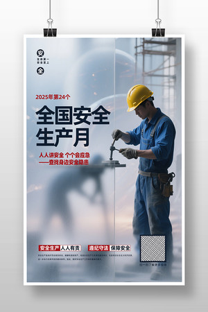 创意2025年全国安全生产月宣传海报设计