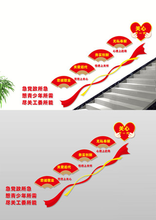 关工委楼梯文化墙 CDR