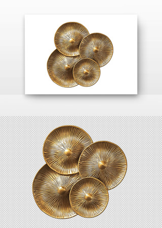 金色的盘子地产装饰元素 PNG