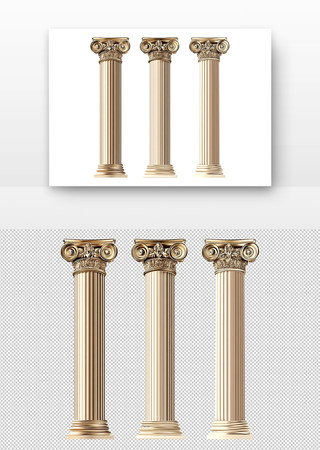 金色古典柱子2 PNG