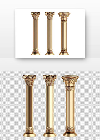 金色古典柱子 PNG