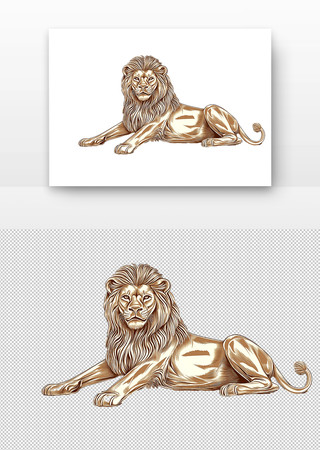 金色黄金雄狮狮子 PNG