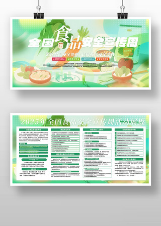全国食品安全宣传周插画展板 PSD