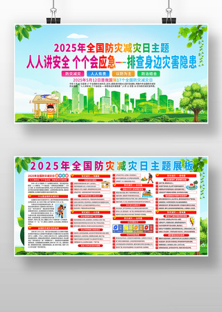 2025年全国防灾减灾日活动主题展板 PSD