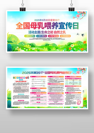 开展2025年全国母乳喂养宣传日活动展板 PSD