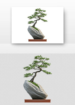 松树与巨石地产元素