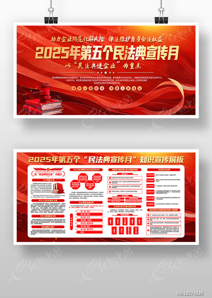 2025年第五个民法典宣传月展板设计
