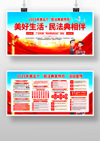 2025年第五个民法典宣传月展板设计