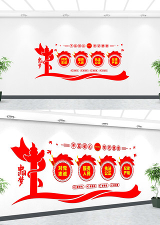 对党忠诚党建标语文化墙 CDR