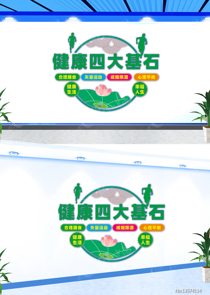 健康四大基石宣传文化墙