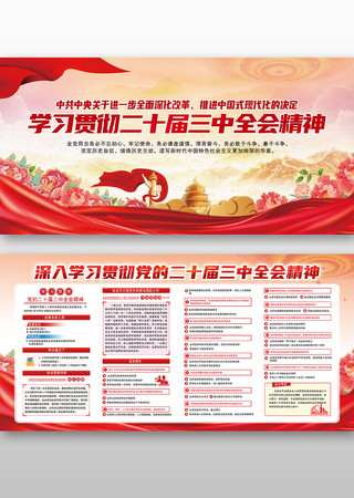深入学习党的二十届三中全会精神展板