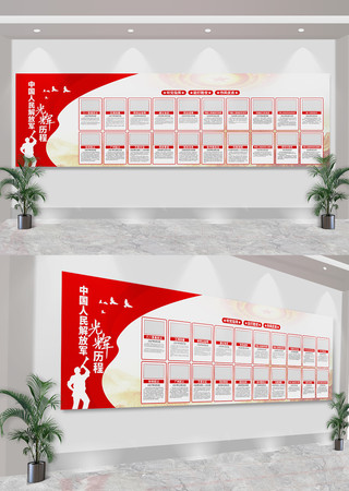 中国人民解放军光辉历程军史部队军队文化墙 CDR