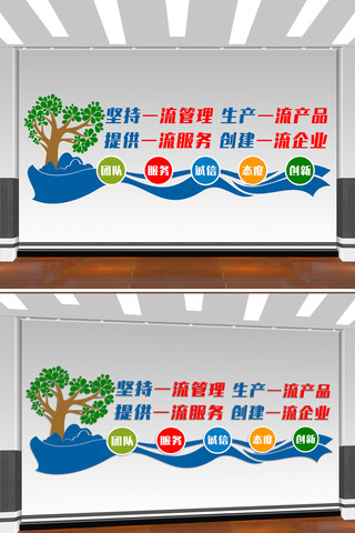 坚持一流管理企业文化墙设计 CDR