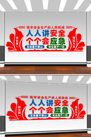 人人讲安全个个会应急防灾减灾文化墙 CDR
