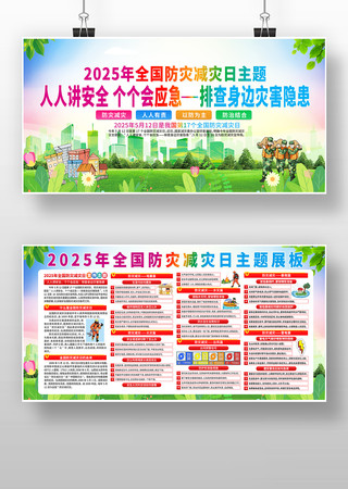 2025年全国防灾减灾日知识宣传展板