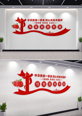 民族团结一家亲民族团结文化墙标语