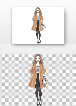 女性长外套条纹上衣