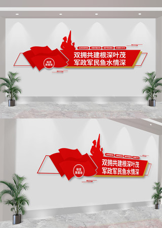 双拥标语党建文化墙 CDR