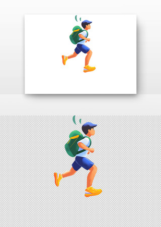 男孩奔跑