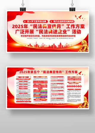 2025年第5个民法典宣传月展板 PSD