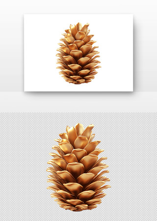 金色松果 PNG