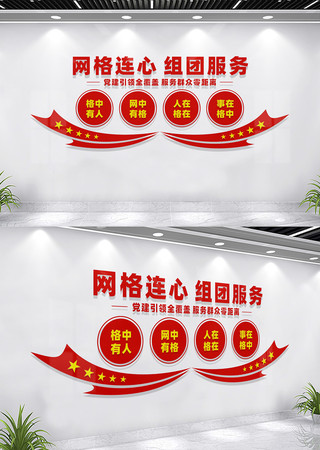 网格连心组团服务网格化管理服务文化墙 CDR