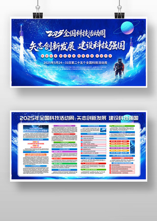大气2025年全国科技活动周展板图片