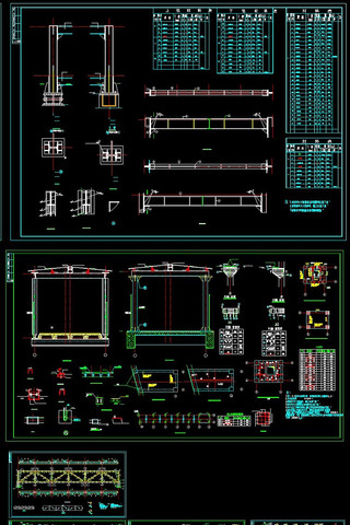 89米钢桁架走廊结构施工图 CAD