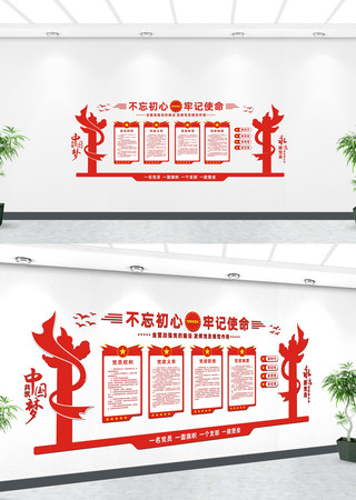 不忘初心党建文化墙 CDR