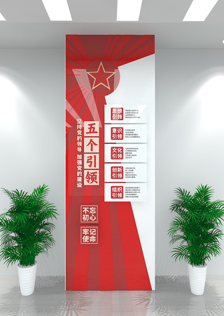 党建五个引领宣传文化墙 CDR