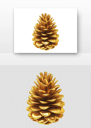 金色松果 PNG