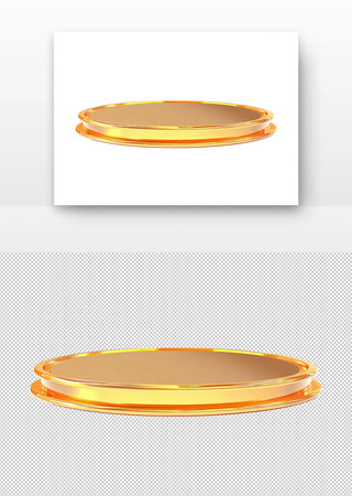 金色圆盘电商展台 PNG