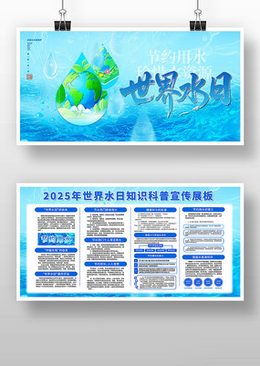 世界水日保护水资源公益展板