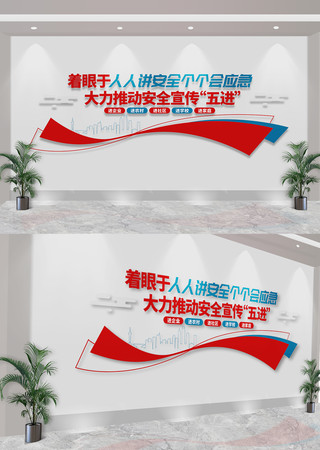 安全生产月五进宣传标语文化墙 CDR