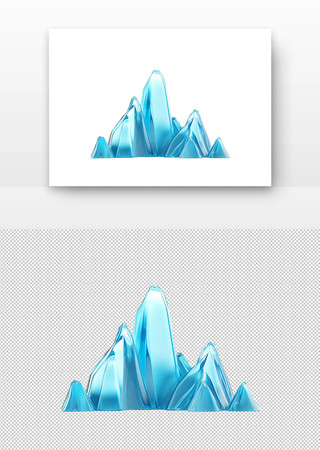 蓝色的冰山 PNG