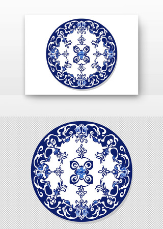 蓝色花纹 PNG
