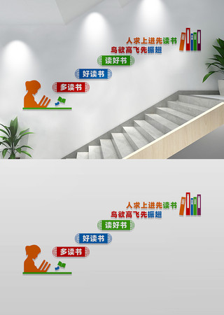 学校楼梯文化墙标语 CDR