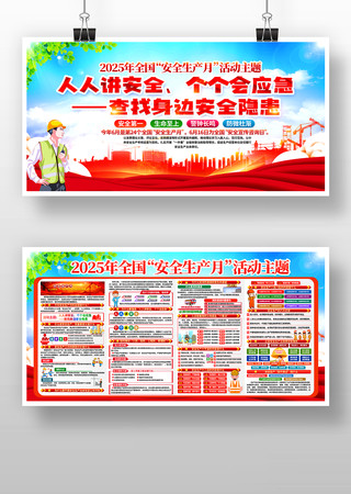 2025年全国安全生产月活动宣传板报背景