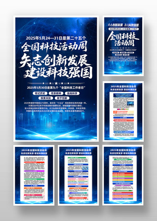 2025年全国科技活动周知识宣传挂画 PSD