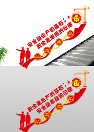 安全生产楼梯文化墙 CDR