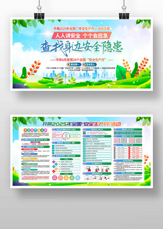 人人讲安全2025年全国安全生产月展板图片